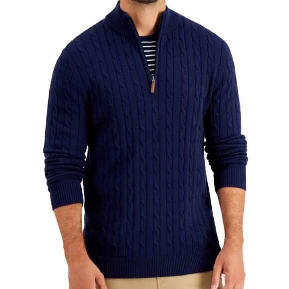 Club Room Men's Quarter Zip Pullover Sweater - Picture 2 of 7